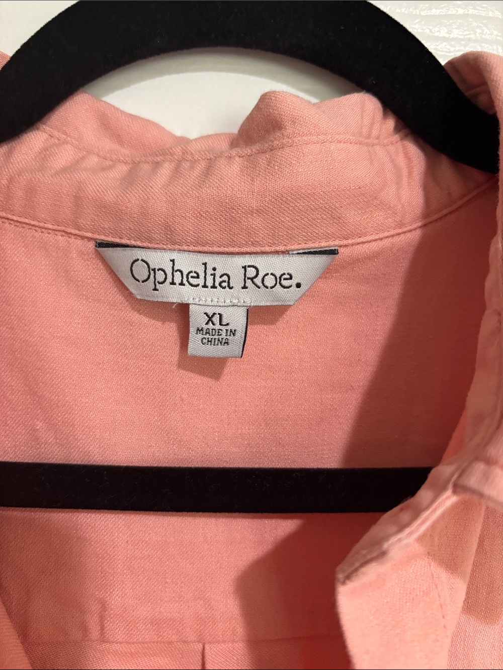 Ophelia Rae Coral Pink Sleeveless Button-Down Shirt - Picture 2 of 2
